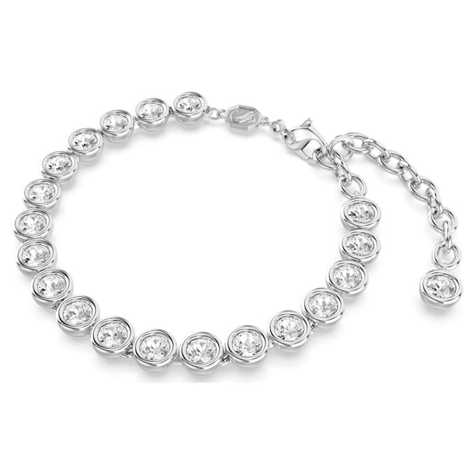 Imber Tennisarmband mit rundgeschliffenen Kristallen, weiss, rhodiniert Imber Tennisarmband mit rundgeschliffenen Kristallen, weiss, rhodiniert