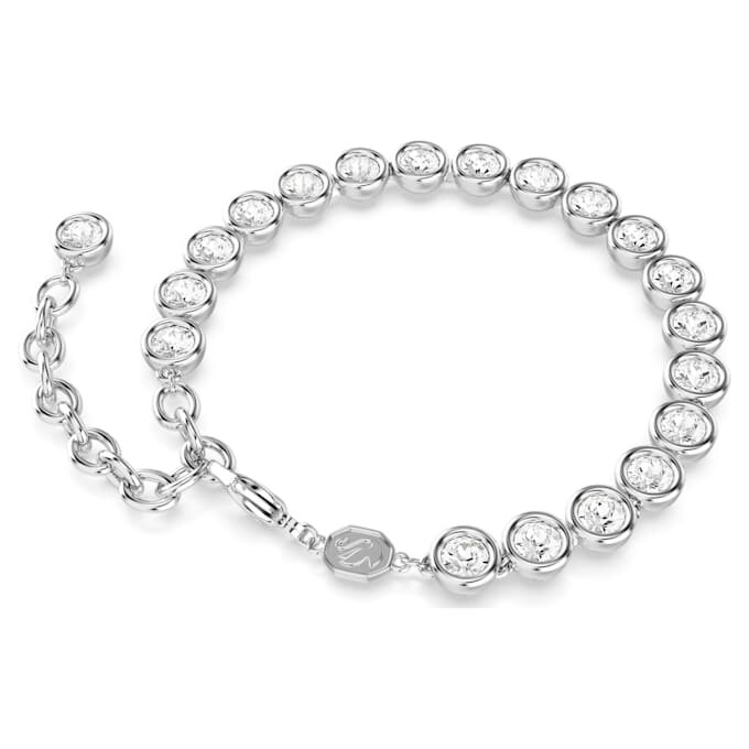 Imber Tennisarmband mit rundgeschliffenen Kristallen, weiss, rhodiniert Imber Tennisarmband mit rundgeschliffenen Kristallen, weiss, rhodiniert