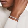 Imber Tennisarmband mit rundgeschliffenen Kristallen, weiss, rhodiniert Imber Tennisarmband mit rundgeschliffenen Kristallen, weiss, rhodiniert
