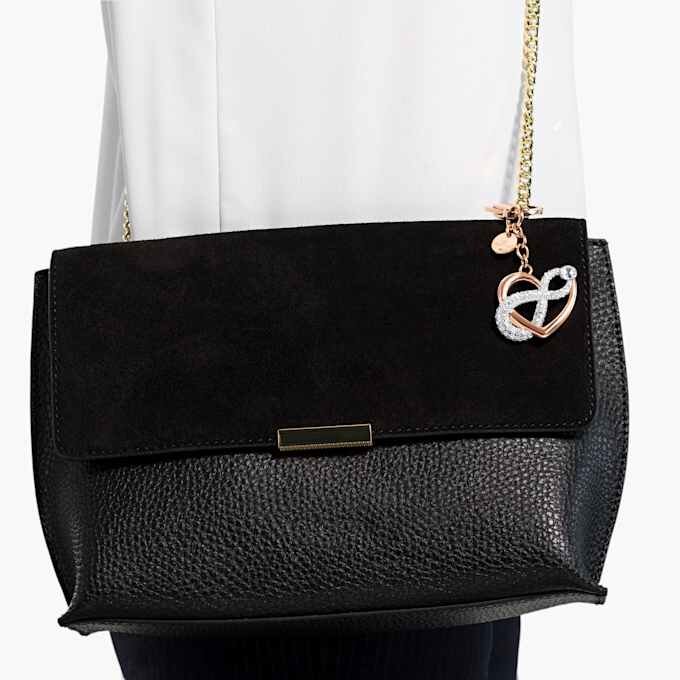 Infinite-Taschenanhänger «Infinity» und Herz, weiss, gemischte Metalloberfläche Infinite-Taschenanhänger «Infinity» und Herz, weiss, gemischte Metalloberfläche
