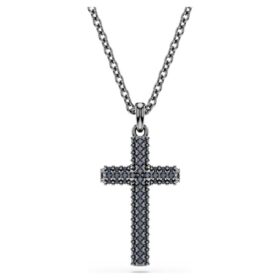 Insigne-Anhänger Kreuz, grau, rutheniumbeschichtet