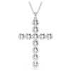 Insigne-Anhänger mit gemischten Schliffen, Kreuz, weiss, rhodiniert Insigne-Anhänger mit gemischten Schliffen, Kreuz, weiss, rhodiniert