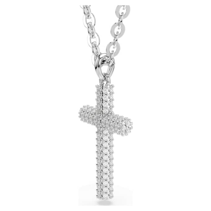 Insigne-Anhänger Pavé, Kreuz, weiss, rhodiniert Insigne-Anhänger Pavé, Kreuz, weiss, rhodiniert