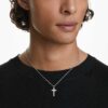 Insigne-Anhänger Pavé, Kreuz, weiss, rhodiniert Insigne-Anhänger Pavé, Kreuz, weiss, rhodiniert