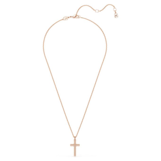 Insigne Kreuz-Anhänger, weiss, roségoldfarben vergoldet Insigne Kreuz-Anhänger, weiss, roségoldfarben vergoldet