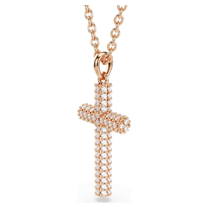 Insigne Kreuz-Anhänger, weiss, roségoldfarben vergoldet Insigne Kreuz-Anhänger, weiss, roségoldfarben vergoldet