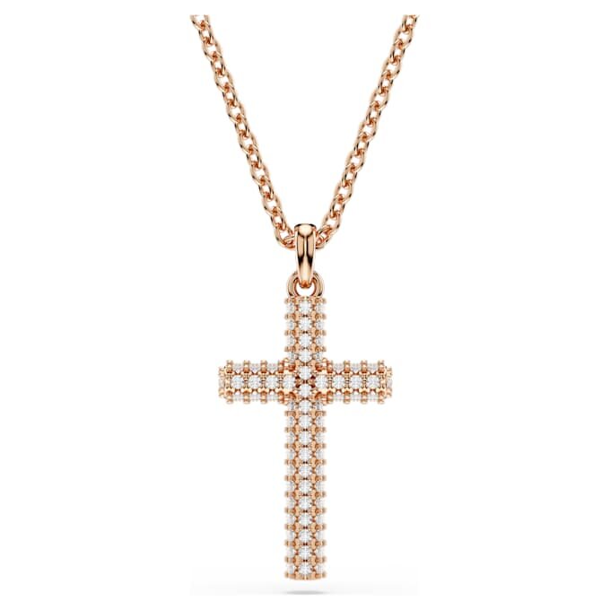 Insigne Kreuz-Anhänger, weiss, roségoldfarben vergoldet Insigne Kreuz-Anhänger, weiss, roségoldfarben vergoldet