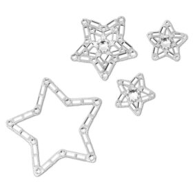 Körperschmuck-Set (4), Stern, weiss