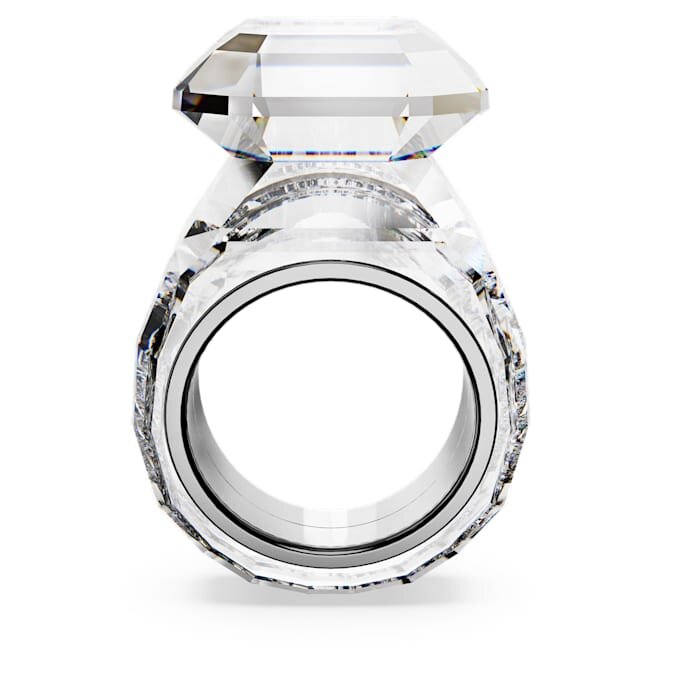 Lucent Cocktailring, Achtkant-Schliff, weiss Lucent Cocktailring, Achtkant-Schliff, weiss