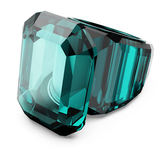 Lucent Cocktailring im Achtkant-Schliff, grün Lucent Cocktailring im Achtkant-Schliff, grün
