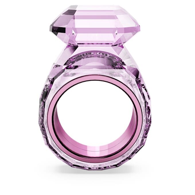 Lucent Cocktailring mit Achtkant-Schliff, rosa Lucent Cocktailring mit Achtkant-Schliff, rosa