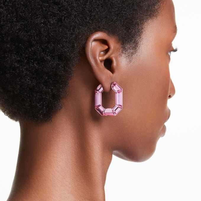 Lucent Ohrringe in Achteckform, klein, rosa Lucent Ohrringe in Achteckform, klein, rosa