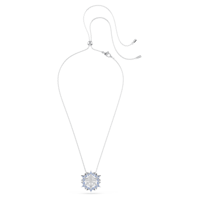 Magic-Anhänger und Brosche «Schneeflocke», blau, rhodiniert Magic-Anhänger und Brosche «Schneeflocke», blau, rhodiniert