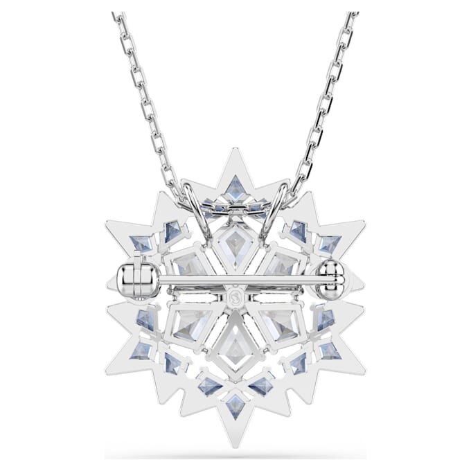 Magic-Anhänger und Brosche «Schneeflocke», blau, rhodiniert Magic-Anhänger und Brosche «Schneeflocke», blau, rhodiniert