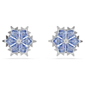 Magic-Ohrringe «Snowflake», blau, rhodiniert