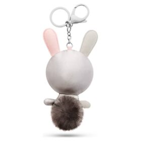 Mathilde Taschenanhänger Hase, grau, Edelstahl