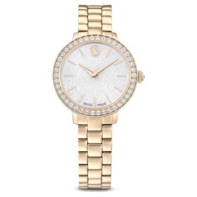 Matrix 3-Link-Uhr Swiss Made, Metallarmband, Goldfarbig, champagnerfarbene PVD-Beschichtung