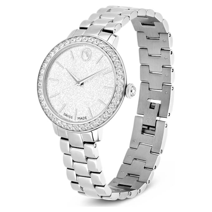 Matrix 3-Link-Uhr Swiss Made, Metallarmband, silberfarben, Edelstahl Matrix 3-Link-Uhr Swiss Made, Metallarmband, silberfarben, Edelstahl