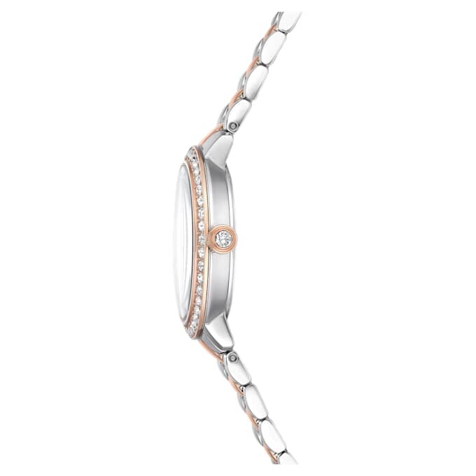 Matrix 3-Link-Uhr Swiss Made, Metallarmband, silberfarben, roségoldfarbenes Finish Matrix 3-Link-Uhr Swiss Made, Metallarmband, silberfarben, roségoldfarbenes Finish