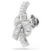 Matrix Anstecknadel Baguette-Schliff, Knoten, weiss, rhodiniert Matrix Anstecknadel Baguette-Schliff, Knoten, weiss, rhodiniert