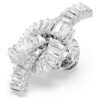 Matrix Anstecknadel Baguette-Schliff, Knoten, weiss, rhodiniert Matrix Anstecknadel Baguette-Schliff, Knoten, weiss, rhodiniert