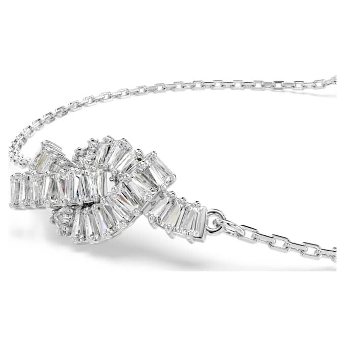 Matrix-Armband im Baguette-Schliff, Knoten, weiss, rhodiniert Matrix-Armband im Baguette-Schliff, Knoten, weiss, rhodiniert