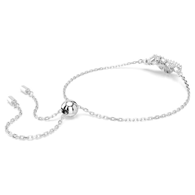 Matrix-Armband im Baguette-Schliff, Knoten, weiss, rhodiniert Matrix-Armband im Baguette-Schliff, Knoten, weiss, rhodiniert