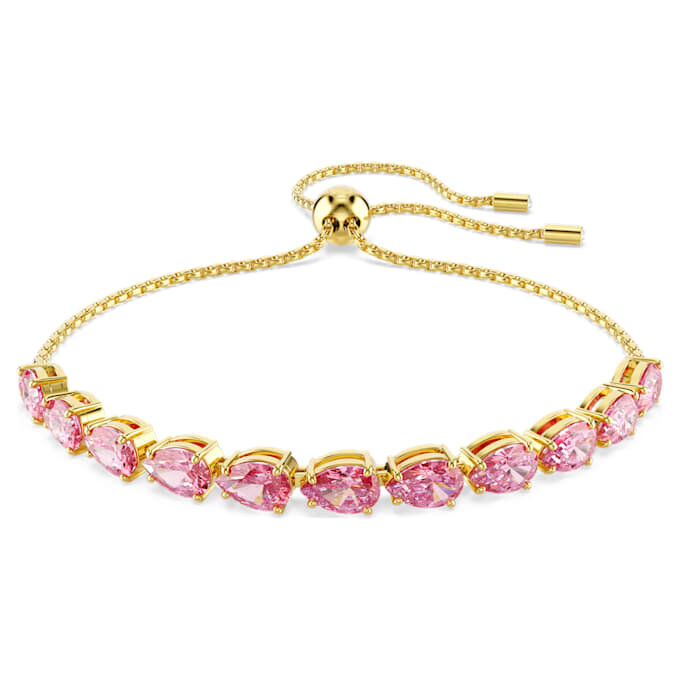 Matrix-Armband im Birnenschliff, rosa, vergoldet Matrix-Armband im Birnenschliff, rosa, vergoldet