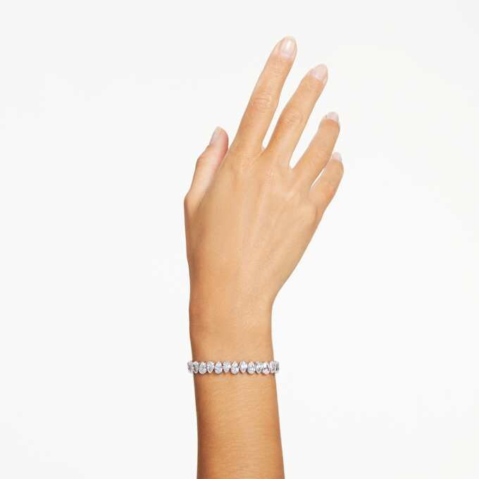 Matrix-Armband im Birnenschliff, weiss, rhodiniert Matrix-Armband im Birnenschliff, weiss, rhodiniert