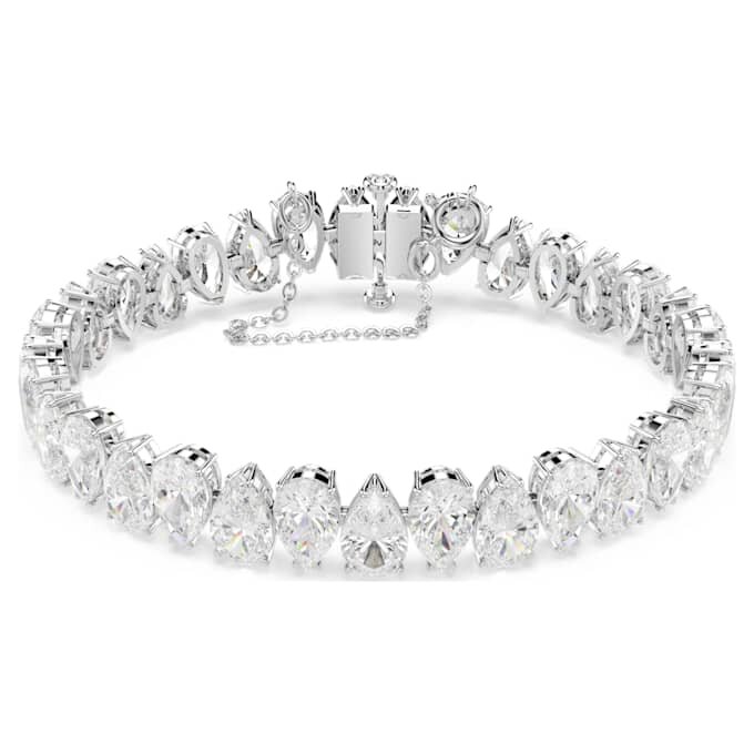 Matrix-Armband im Birnenschliff, weiss, rhodiniert Matrix-Armband im Birnenschliff, weiss, rhodiniert