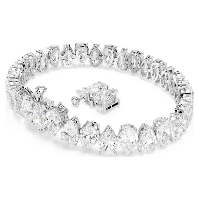 Matrix-Armband im Birnenschliff, weiss, rhodiniert Matrix-Armband im Birnenschliff, weiss, rhodiniert