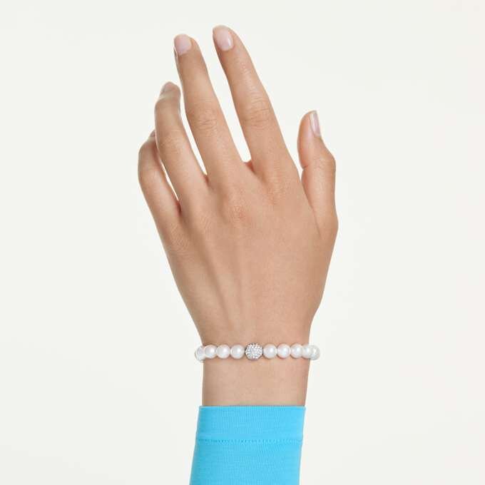 Matrix-Armband Kristallperle, weiss, rhodiniert Matrix-Armband Kristallperle, weiss, rhodiniert