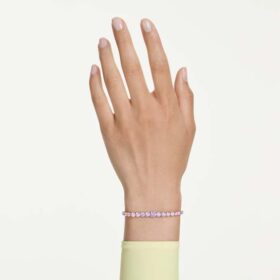 Matrix-Armband mit Farbverlauf aus Rundschliff-Steinen, mehrfarbig, rhodiniert