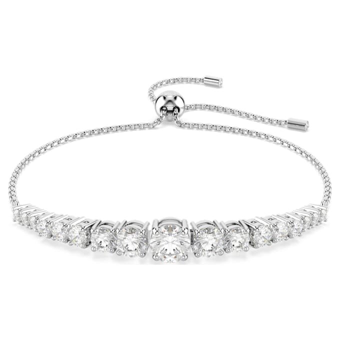 Matrix-Armband mit Farbverlauf aus Rundschliff-Steinen, weiss, rhodiniert Matrix-Armband mit Farbverlauf aus Rundschliff-Steinen, weiss, rhodiniert