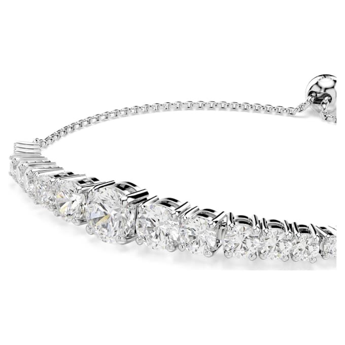 Matrix-Armband mit Farbverlauf aus Rundschliff-Steinen, weiss, rhodiniert Matrix-Armband mit Farbverlauf aus Rundschliff-Steinen, weiss, rhodiniert