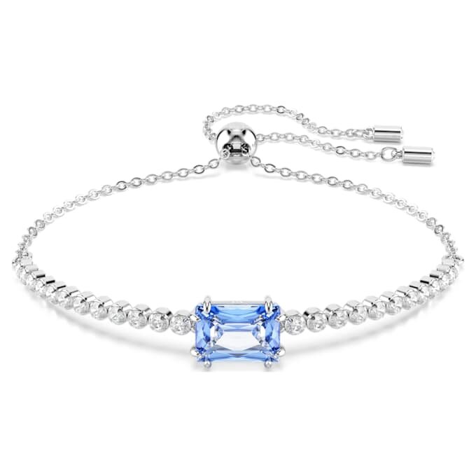 Matrix-Armband mit gemischten Schliffen, blau, rhodiniert Matrix-Armband mit gemischten Schliffen, blau, rhodiniert