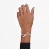 Matrix-Armband mit gemischten Schliffen, weiss, rhodiniert Matrix-Armband mit gemischten Schliffen, weiss, rhodiniert