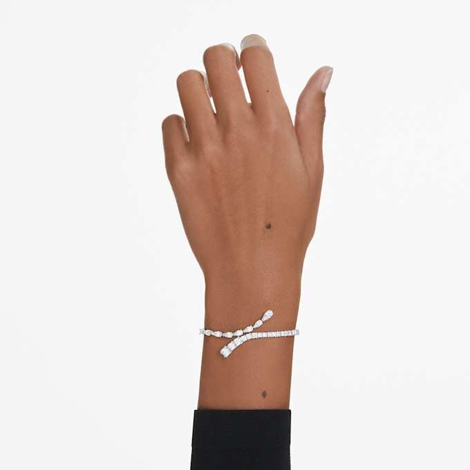Matrix-Armband mit gemischten Schliffen, weiss, rhodiniert Matrix-Armband mit gemischten Schliffen, weiss, rhodiniert
