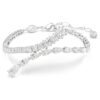 Matrix-Armband mit gemischten Schliffen, weiss, rhodiniert Matrix-Armband mit gemischten Schliffen, weiss, rhodiniert