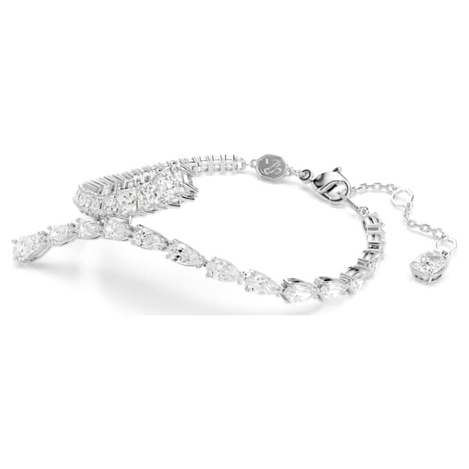 Matrix-Armband mit gemischten Schliffen, weiss, rhodiniert Matrix-Armband mit gemischten Schliffen, weiss, rhodiniert