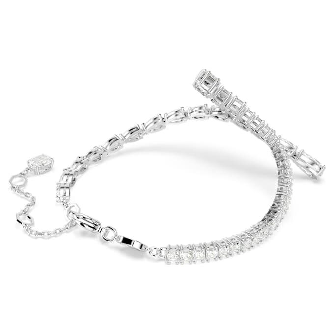 Matrix-Armband mit gemischten Schliffen, weiss, rhodiniert Matrix-Armband mit gemischten Schliffen, weiss, rhodiniert