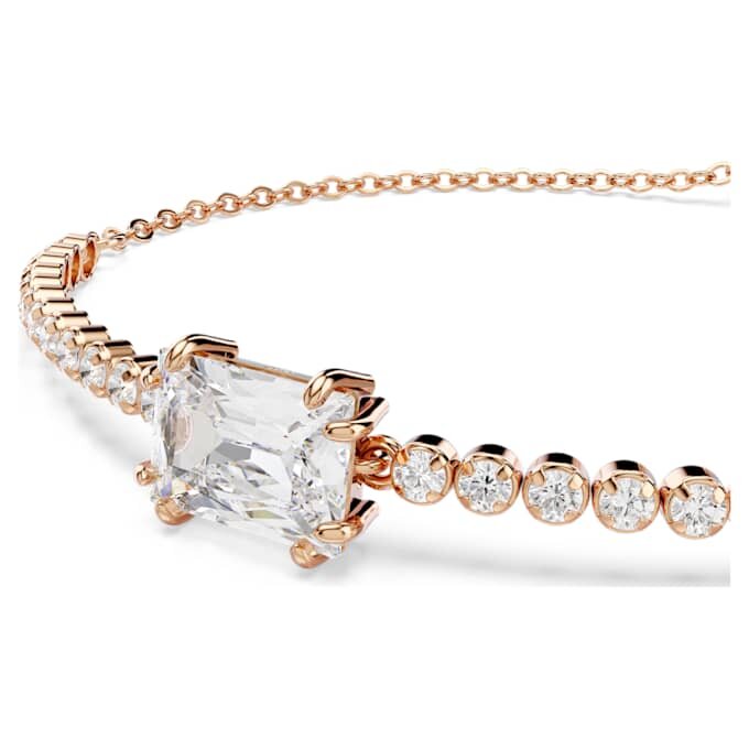 Matrix-Armband mit gemischten Schliffen, weiss, roségoldfarben plattiert Matrix-Armband mit gemischten Schliffen, weiss, roségoldfarben plattiert