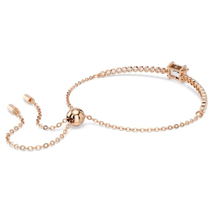 Matrix-Armband mit gemischten Schliffen, weiss, roségoldfarben plattiert Matrix-Armband mit gemischten Schliffen, weiss, roségoldfarben plattiert