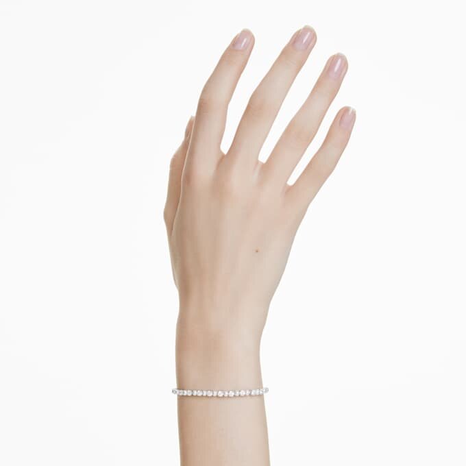Matrix-Armband mit Kristallperle, Rundschliff, weiss, rhodiniert Matrix-Armband mit Kristallperle, Rundschliff, weiss, rhodiniert
