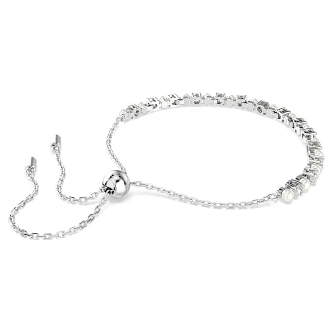 Matrix-Armband mit Kristallperle, Rundschliff, weiss, rhodiniert Matrix-Armband mit Kristallperle, Rundschliff, weiss, rhodiniert