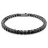 Matrix-Armband mit rundgeschliffenen Steinen, schwarz, rutheniumbeschichtet Matrix-Armband mit rundgeschliffenen Steinen, schwarz, rutheniumbeschichtet