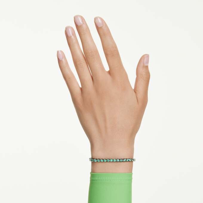 Matrix-Armband, Rundschliff, grün, rutheniumbeschichtet Matrix-Armband, Rundschliff, grün, rutheniumbeschichtet