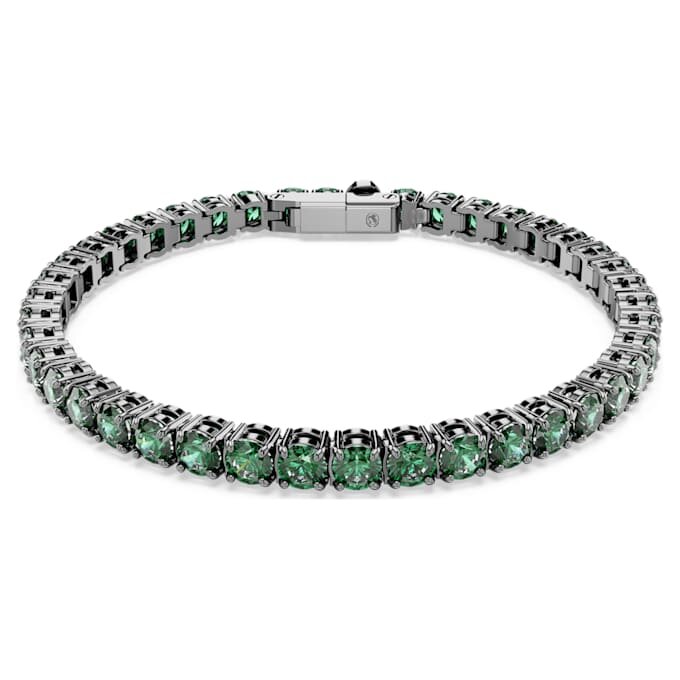 Matrix-Armband, Rundschliff, grün, rutheniumbeschichtet Matrix-Armband, Rundschliff, grün, rutheniumbeschichtet