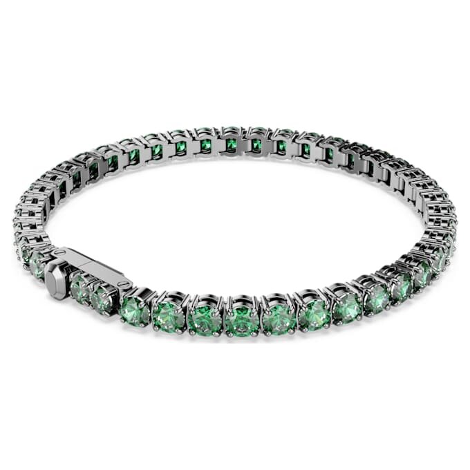 Matrix-Armband, Rundschliff, grün, rutheniumbeschichtet Matrix-Armband, Rundschliff, grün, rutheniumbeschichtet