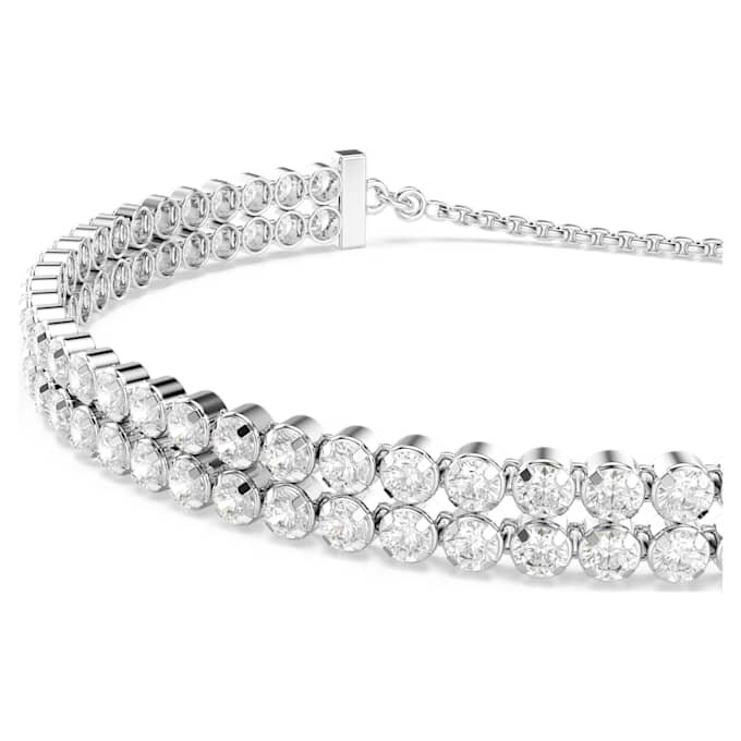 Matrix-Armband, Rundschliff, weiss, rhodiniert Matrix-Armband, Rundschliff, weiss, rhodiniert
